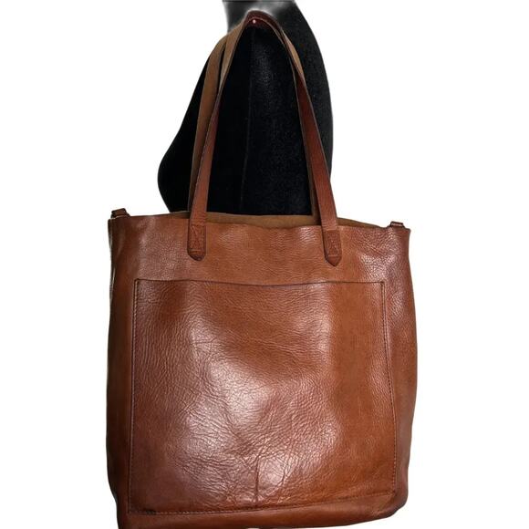 Madewell The Medium Transport Leather Tote English Saddle Bag - Picture 2 of 6